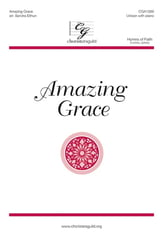 Amazing Grace Unison choral sheet music cover